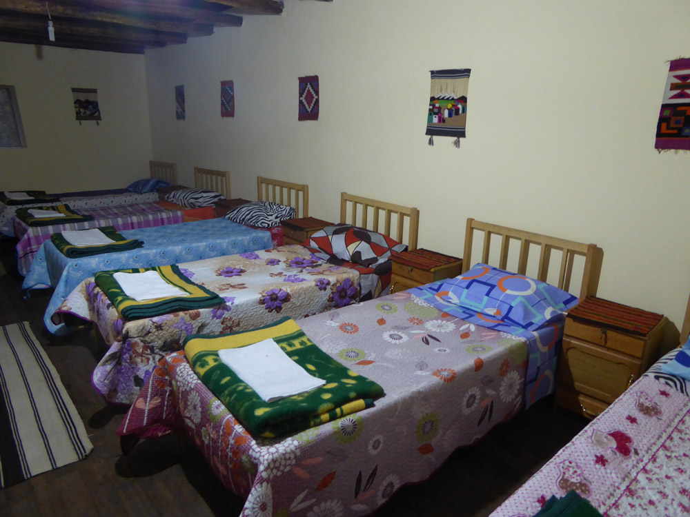 Eines der Gästezimmer in der Herberge Chullpapata.